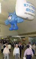 East Asian Games mascot visits Umeda station